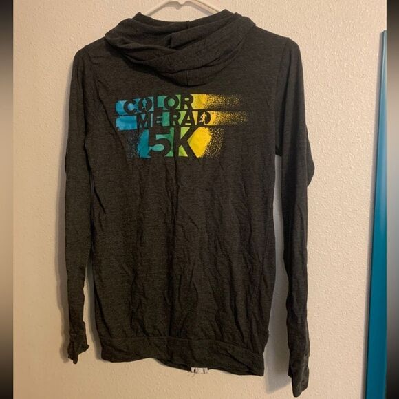 COLOR ME Rad Small Grey Zip Up‎ Hoodie - Picture 4 of 5